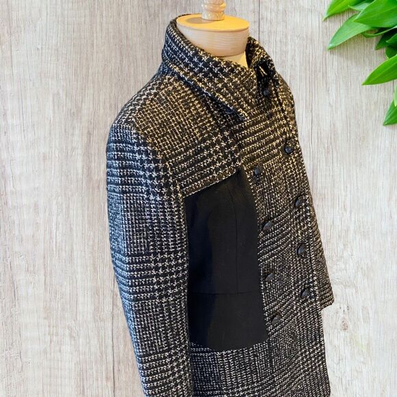 Betsey Johnson Houndstooth Princess Cut Wool Overcoat 8 - Picture 6 of 12